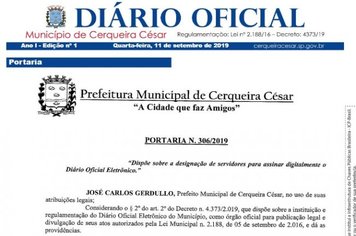 Prefeitura cria o Diário Oficial Eletrônico 